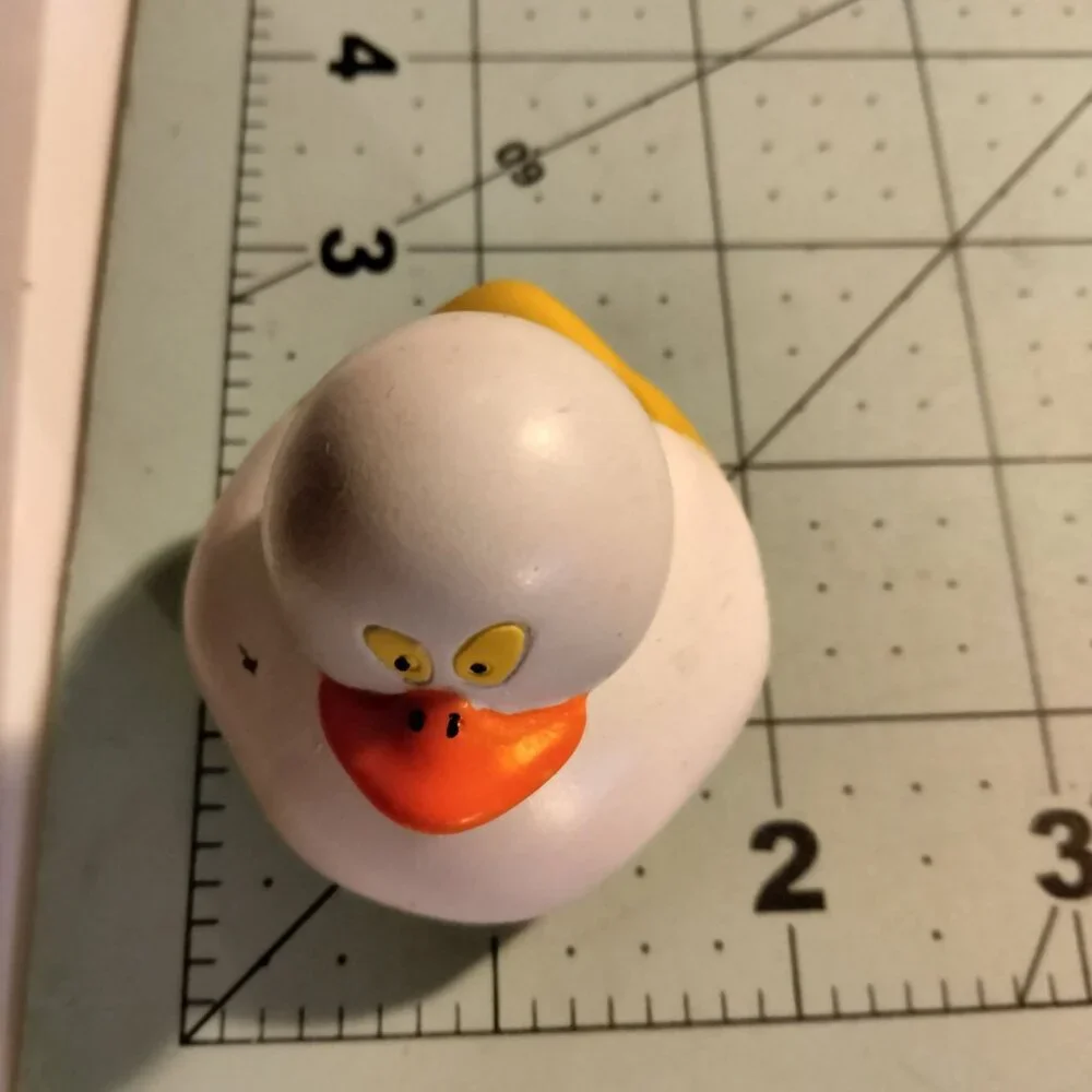 Rubber Ducky Ghost Duck Bath Toy White Yellow Small Collectible - Picture 2 of 6